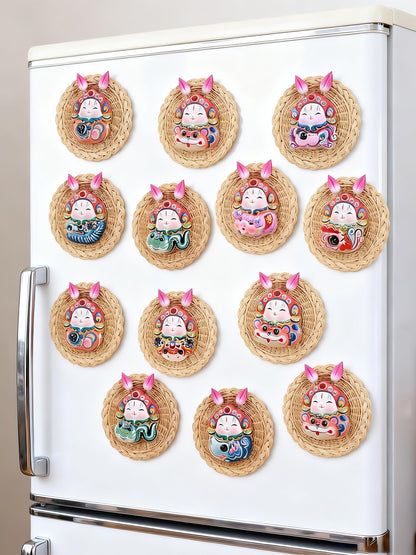 Royal Clay Guardian Rabbit Lord Zodiac Magnets