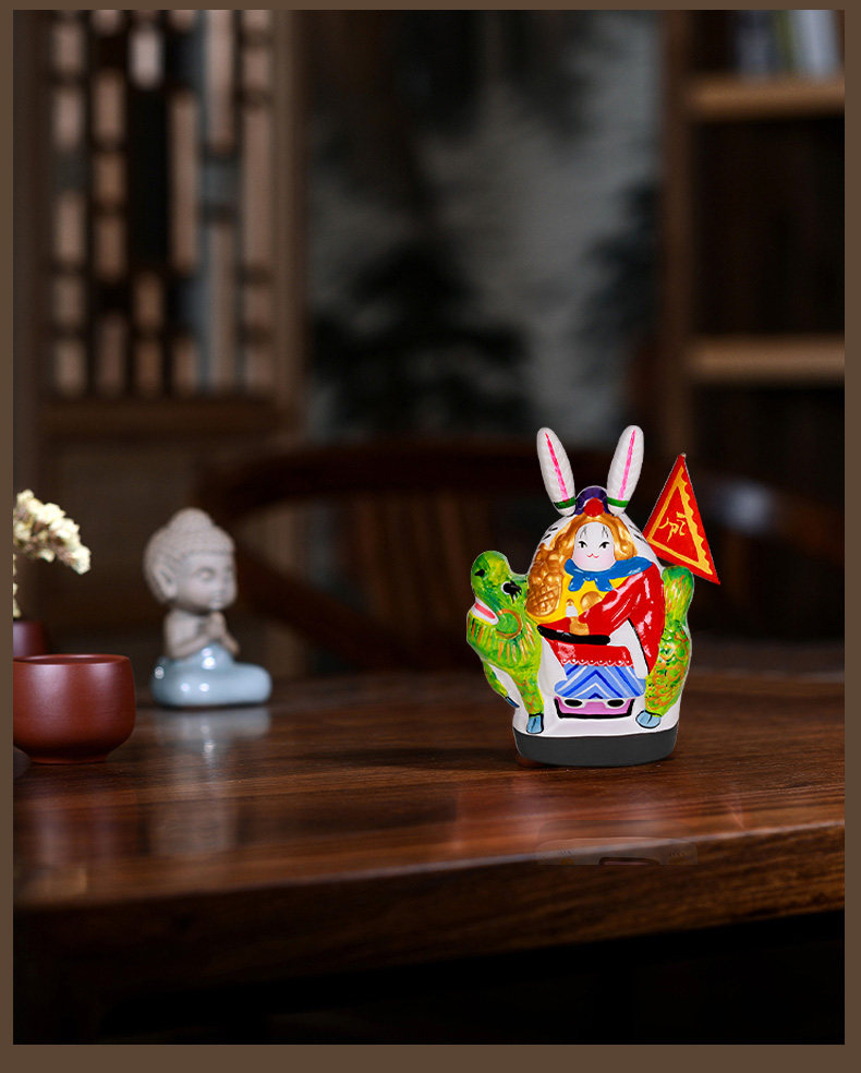 Old Beijing Tu'er Ye Rabbit Lord Figurines