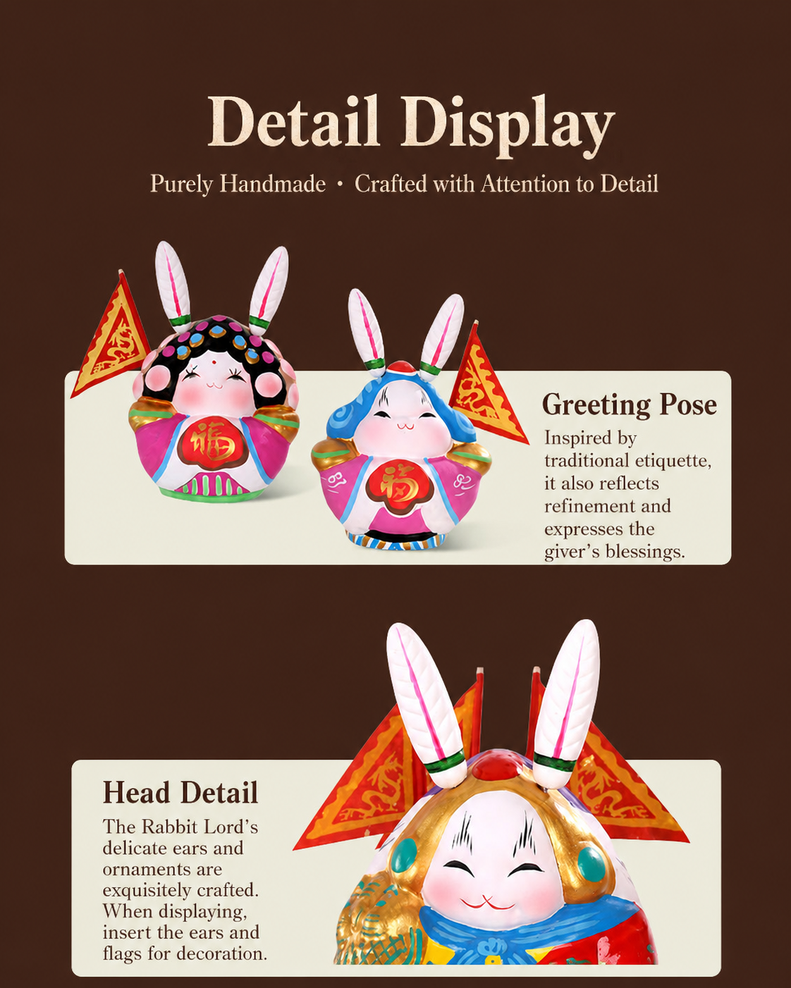 Great Auspicious Tu'er Ye Rabbit Lord Figurines