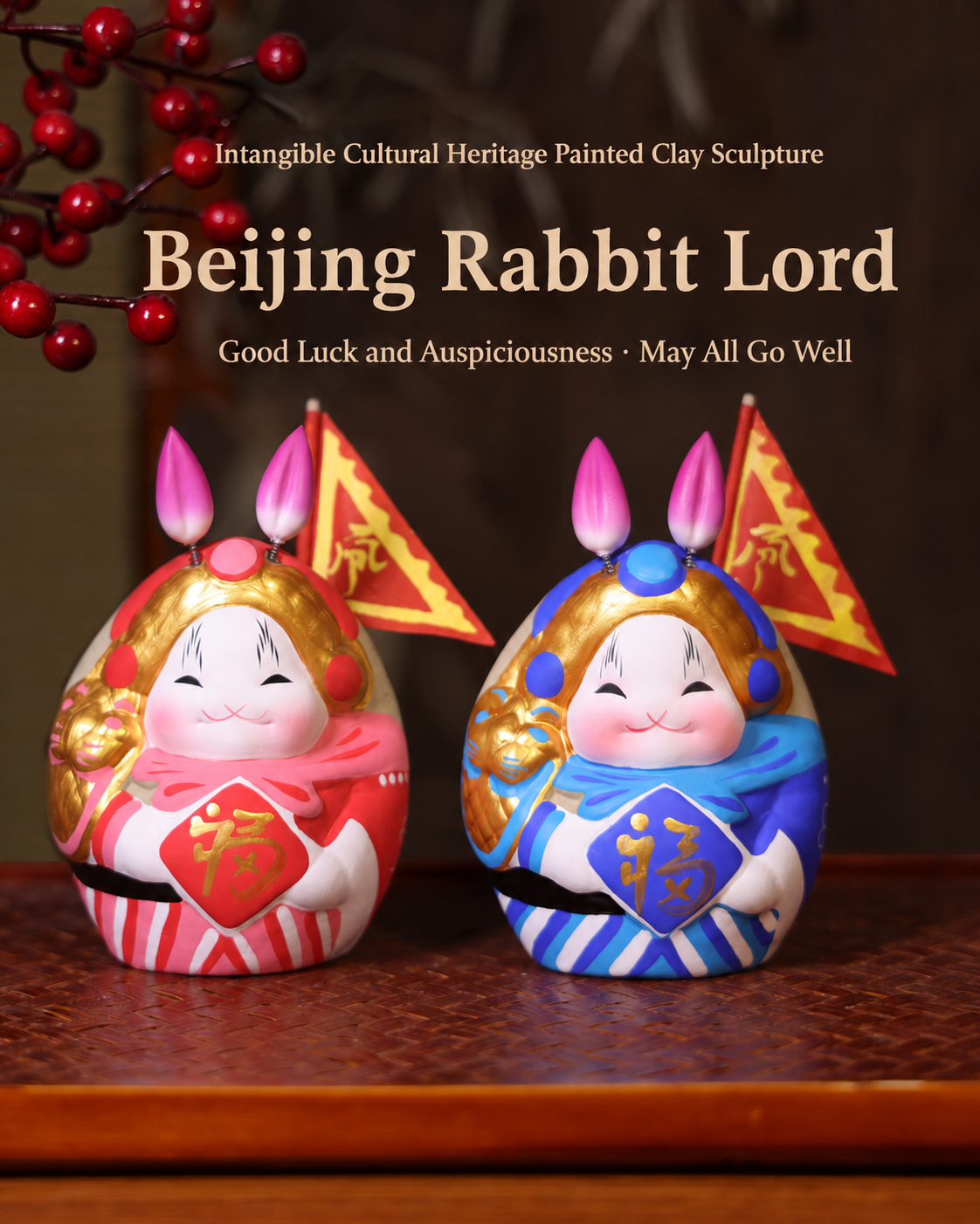 Great Auspicious Tu'er Ye Rabbit Lord Figurines