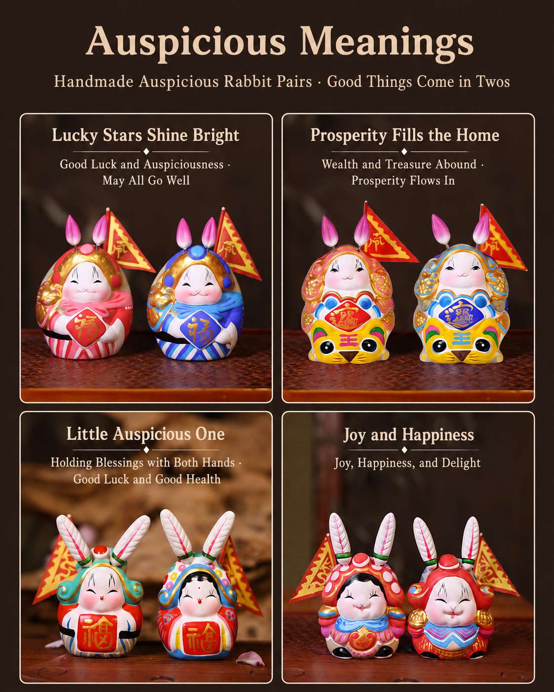 Great Auspicious Tu'er Ye Rabbit Lord Figurines