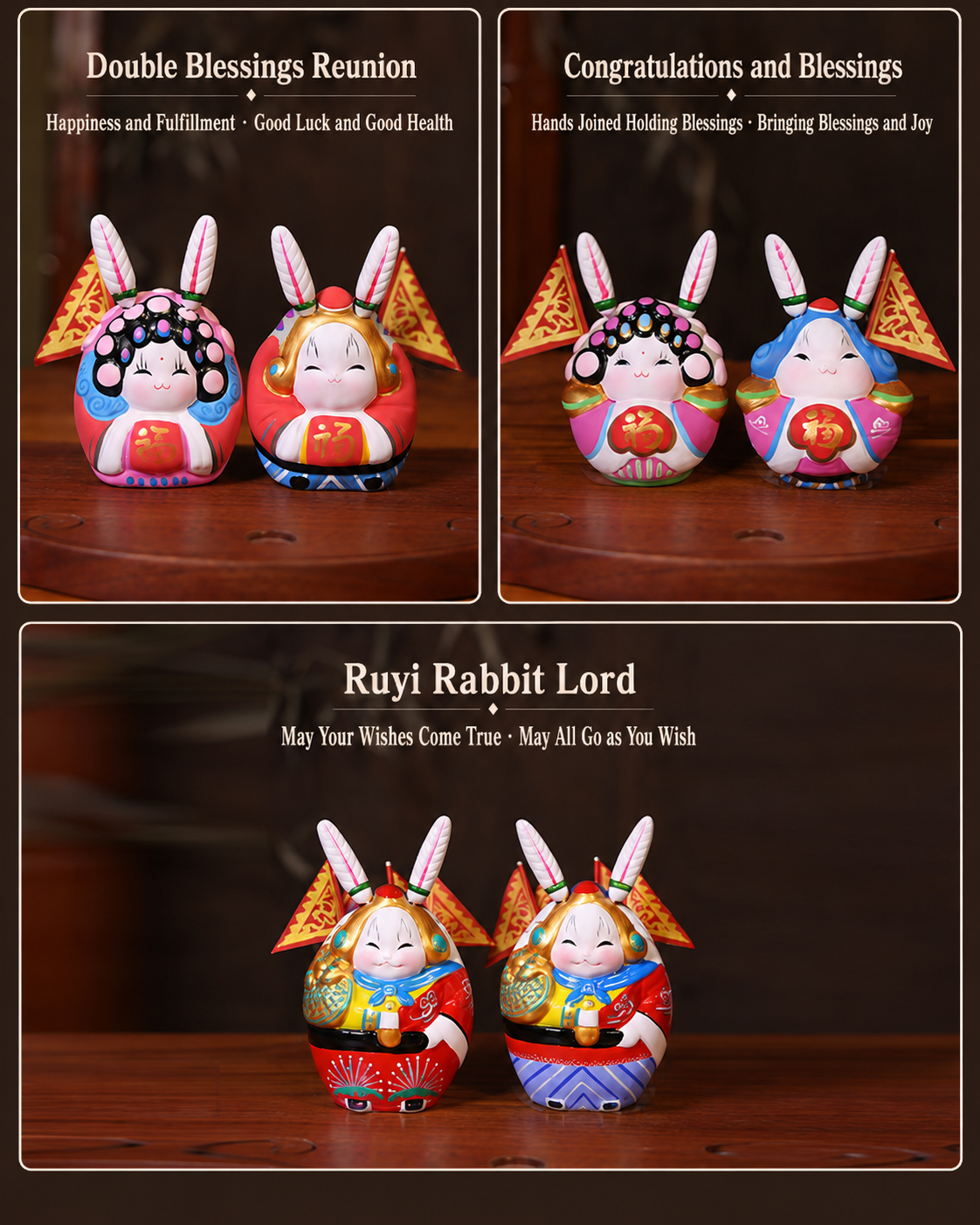 Great Auspicious Tu'er Ye Rabbit Lord Figurines