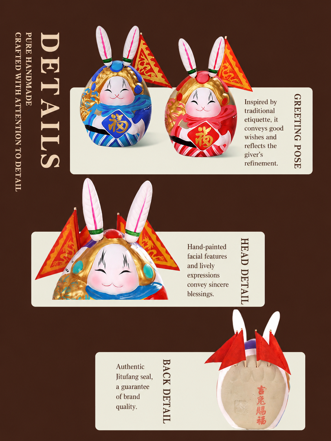 Great Auspicious Tu'er Ye Rabbit Lord Figurines