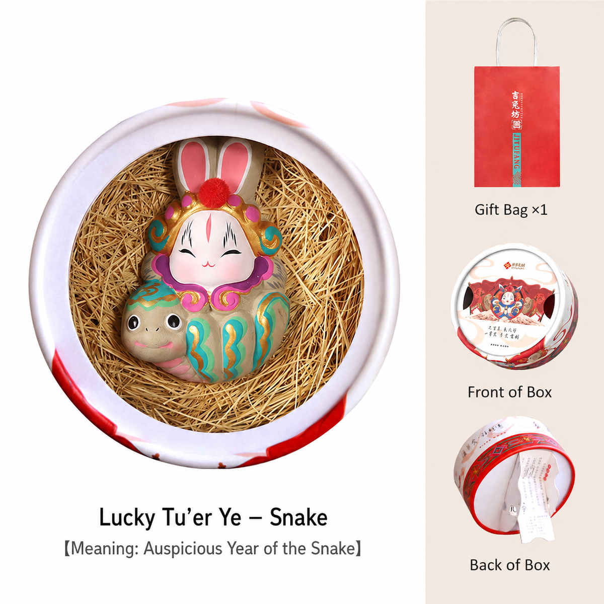 Lucky Tu'er Ye Zodiac Rabbit Lord Figurines