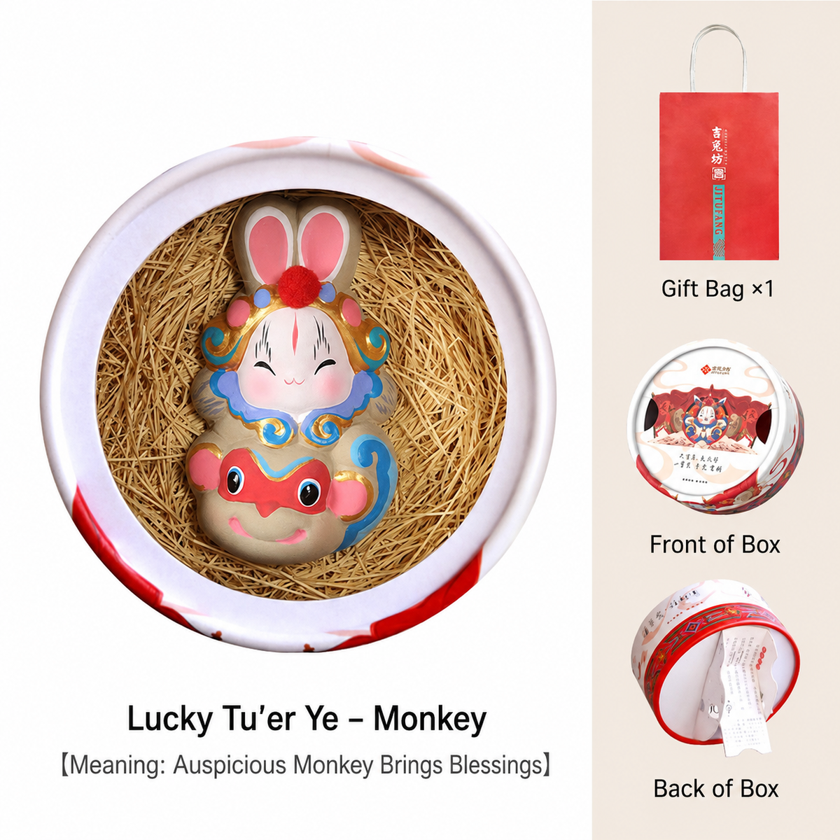 Lucky Tu'er Ye Zodiac Rabbit Lord Figurines
