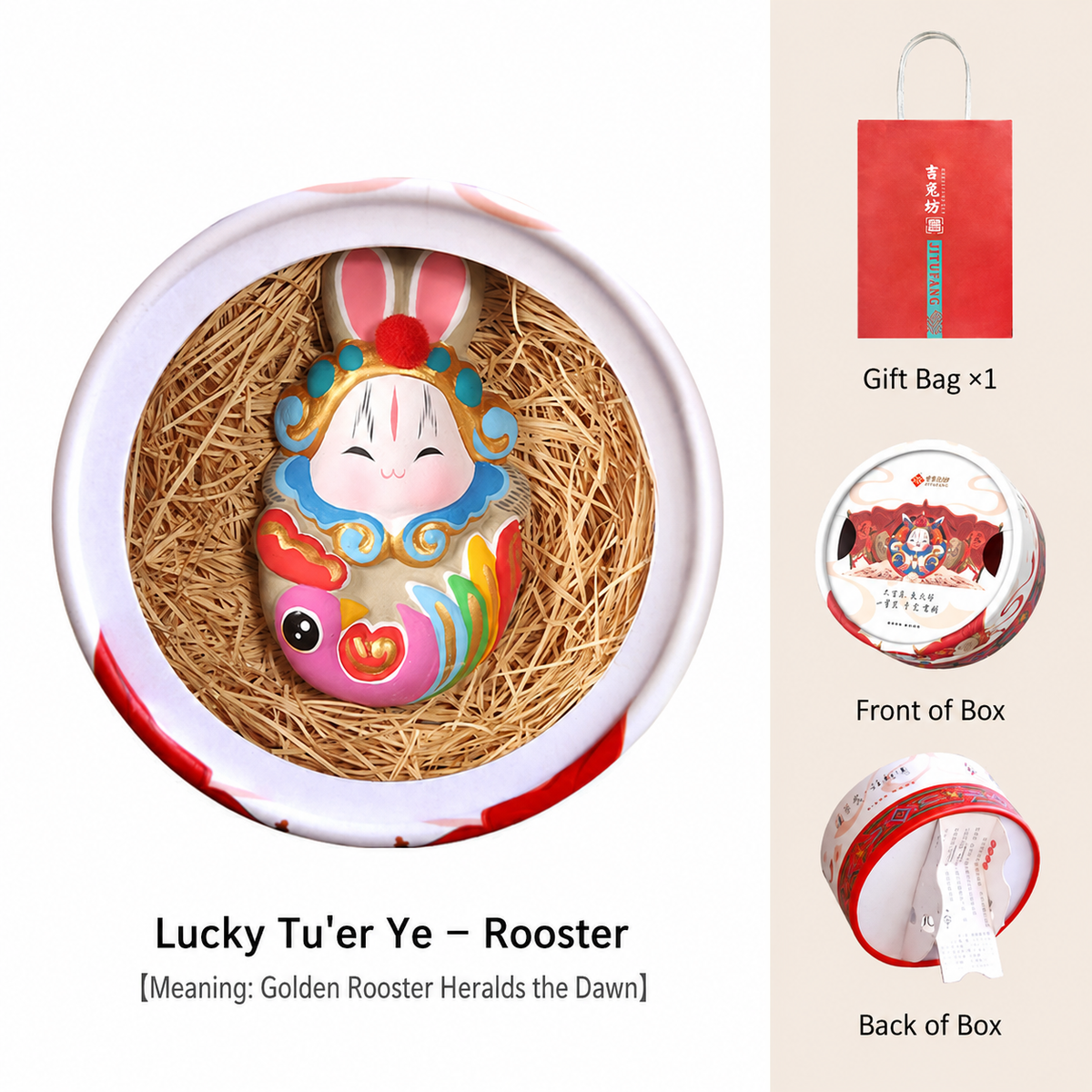 Lucky Tu'er Ye Zodiac Rabbit Lord Figurines