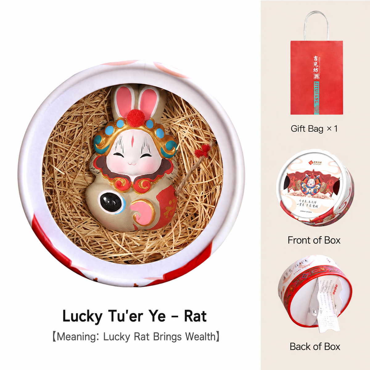 Lucky Tu'er Ye Zodiac Rabbit Lord Figurines