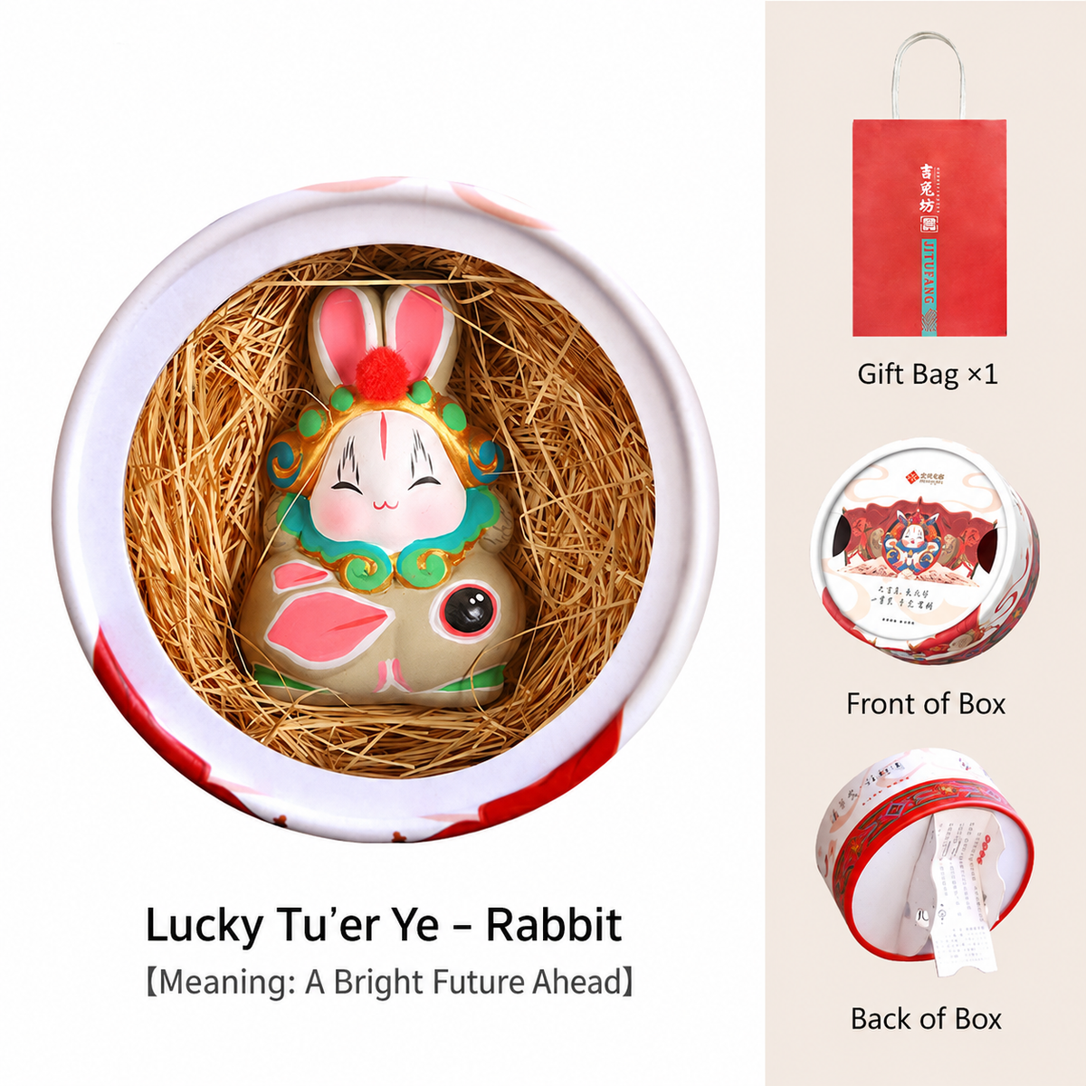 Lucky Tu'er Ye Zodiac Rabbit Lord Figurines