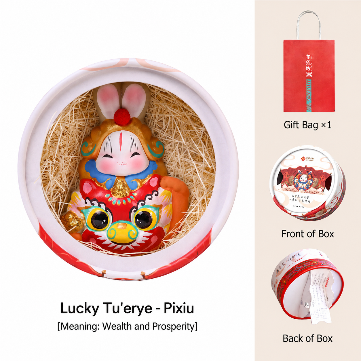 Lucky Tu'er Ye Zodiac Rabbit Lord Figurines