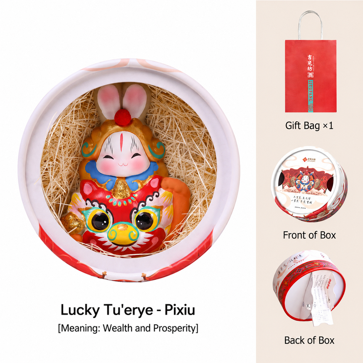 Lucky Tu'er Ye Zodiac Rabbit Lord Figurines
