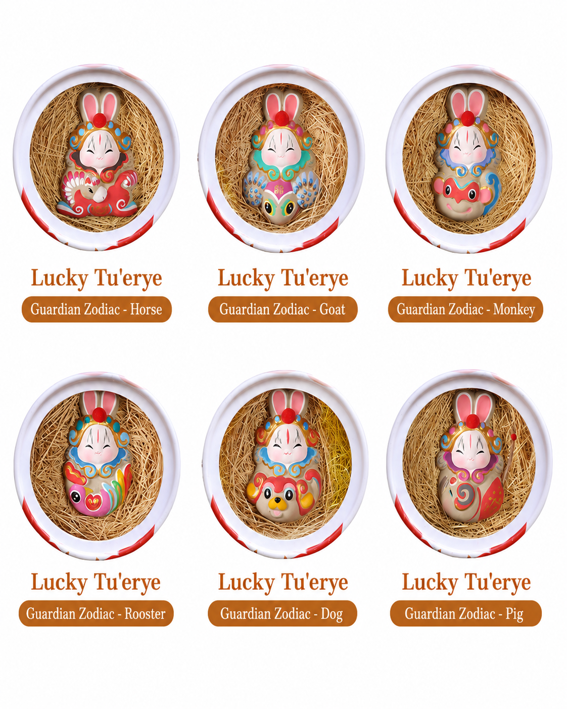 Lucky Tu'er Ye Zodiac Rabbit Lord Figurines