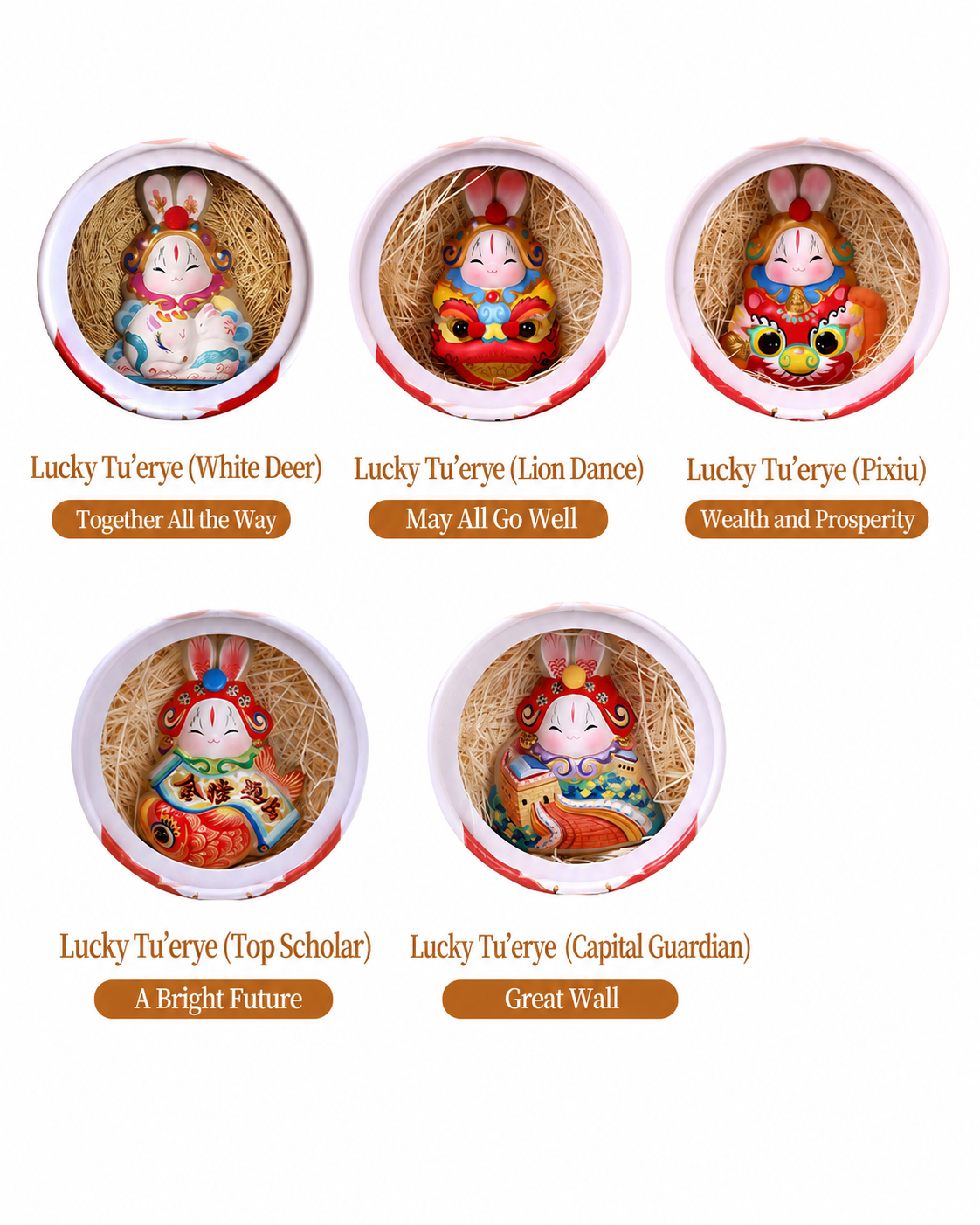 Lucky Tu'er Ye Zodiac Rabbit Lord Figurines