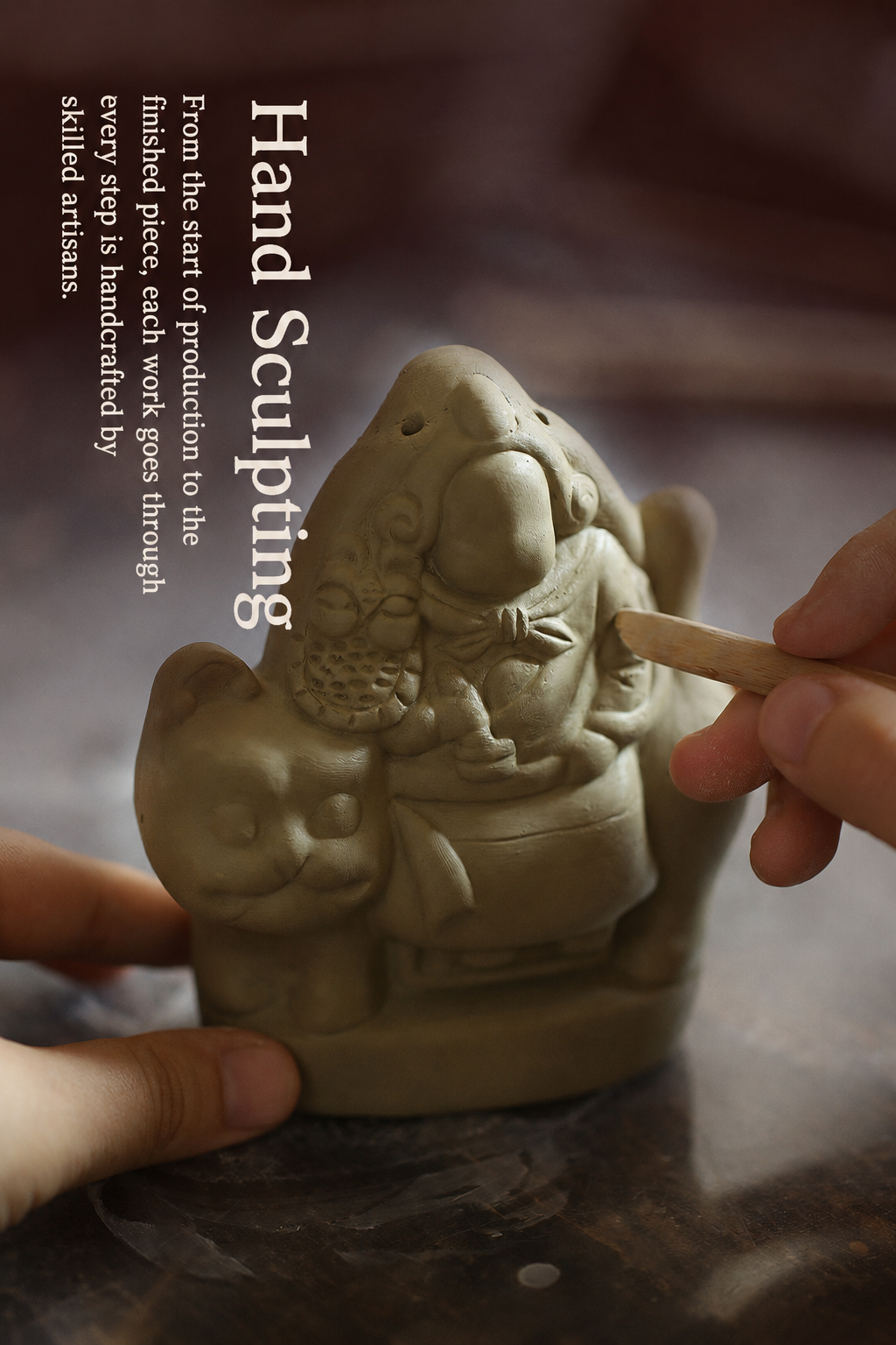 Old Beijing Tu'er Ye Rabbit Lord Figurines