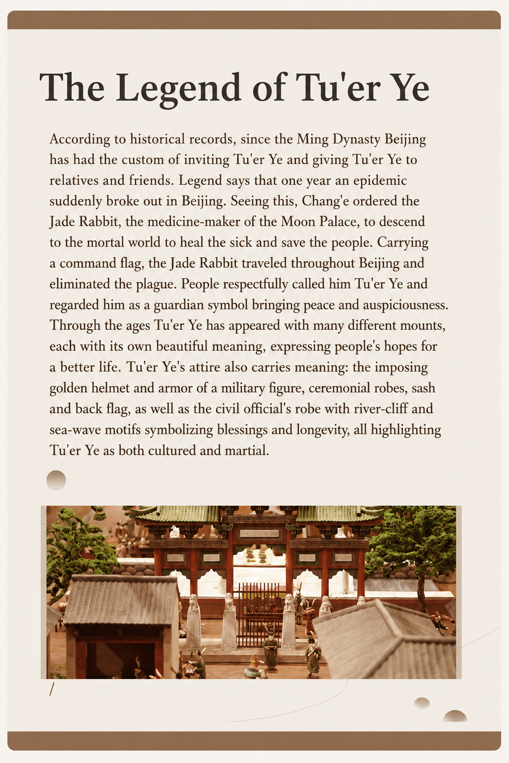 Old Beijing Tu'er Ye Rabbit Lord Figurines