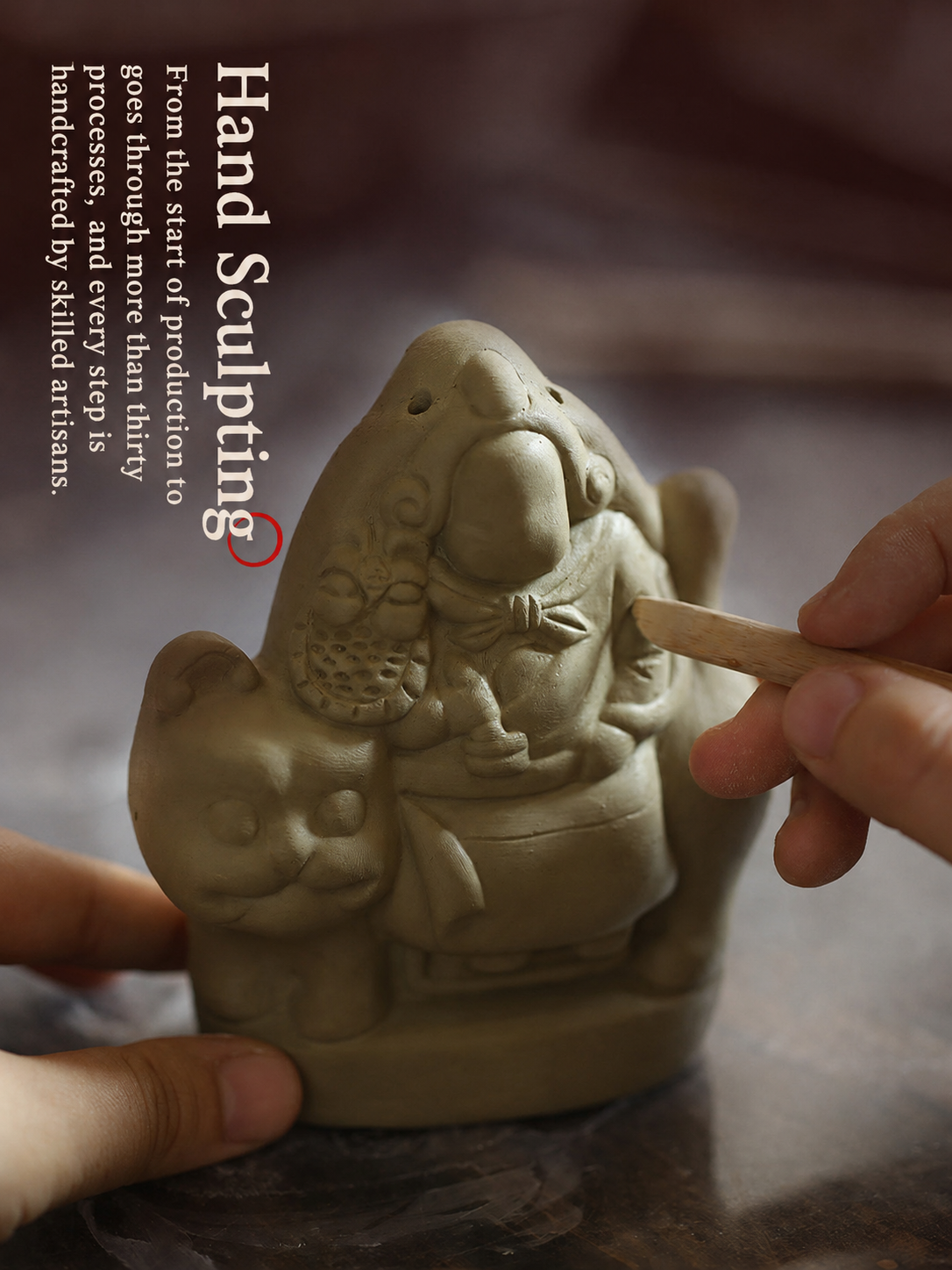 Old Beijing Tu'er Ye Rabbit Lord Figurines