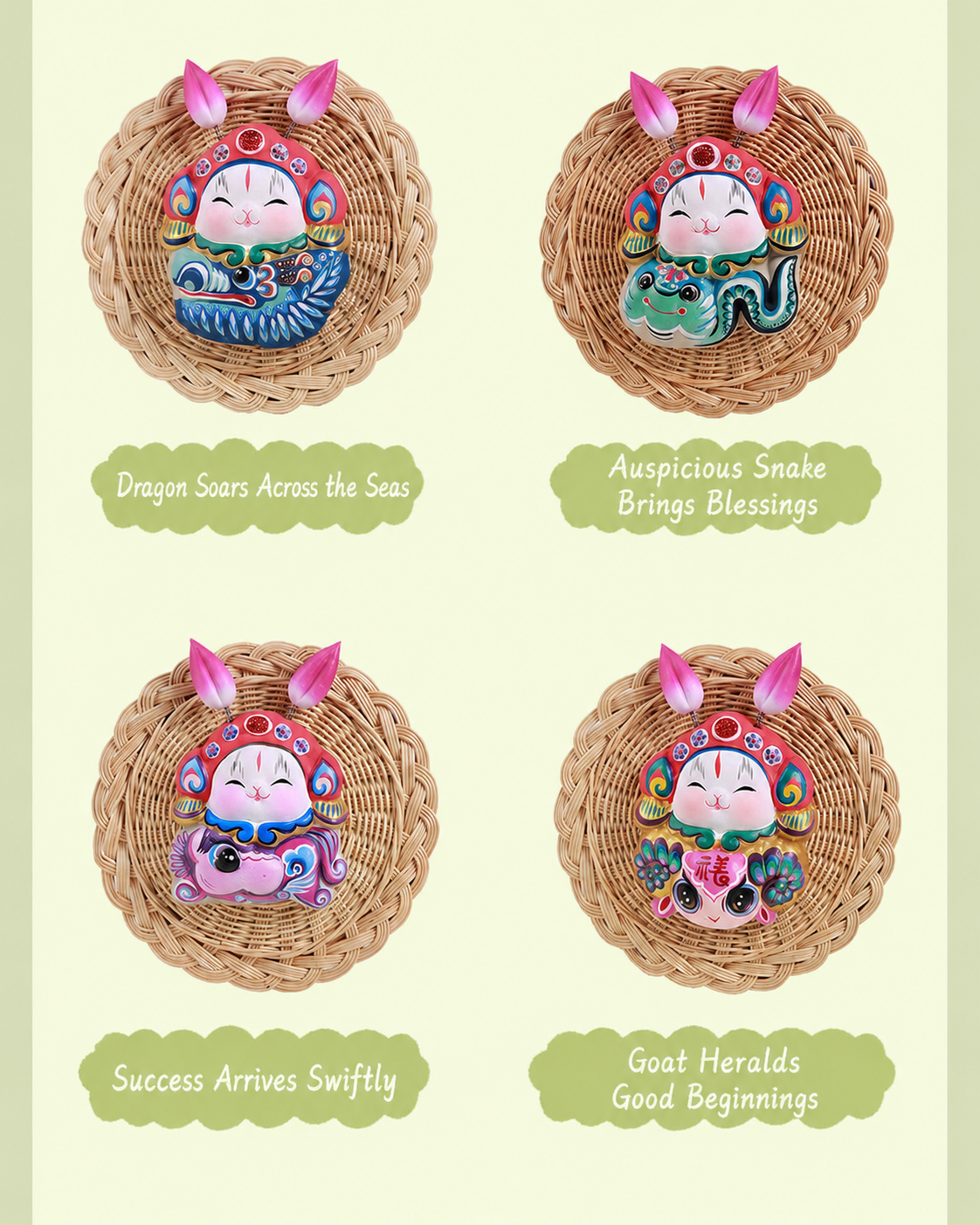 Royal Clay Guardian Rabbit Lord Zodiac Magnets
