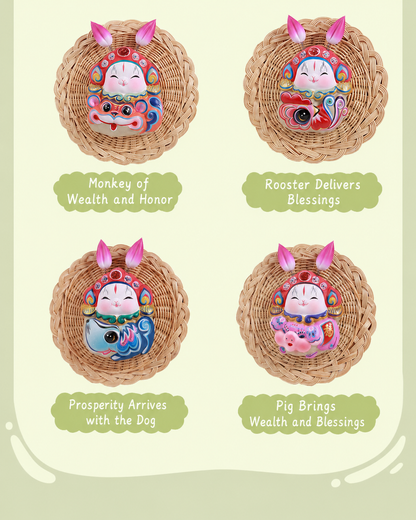 Royal Clay Guardian Rabbit Lord Zodiac Magnets