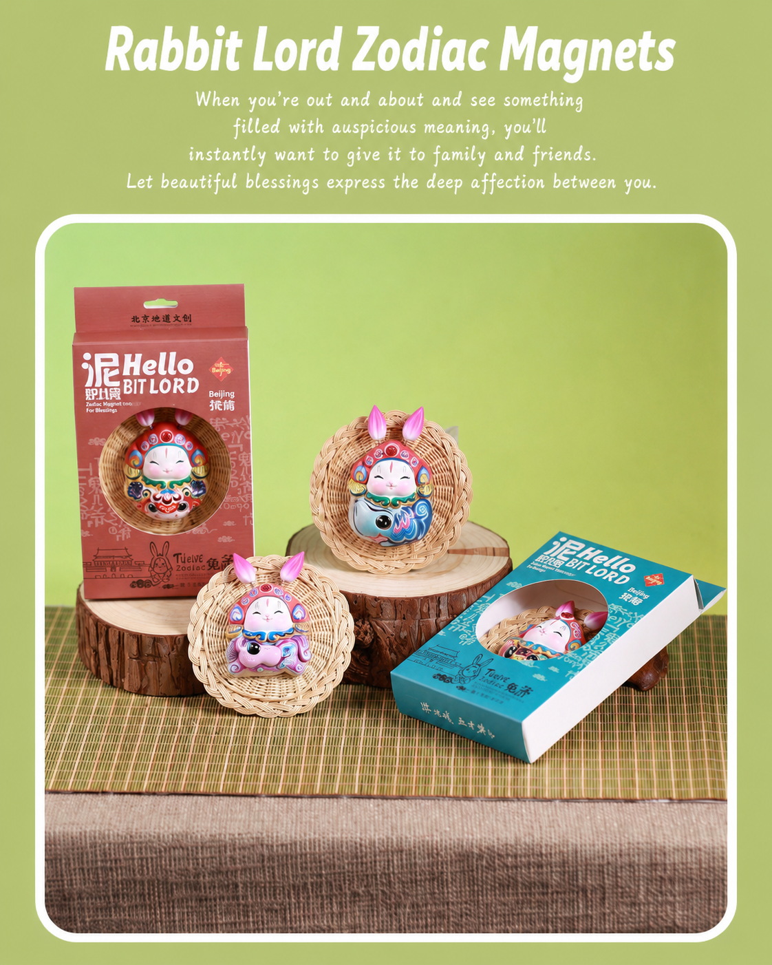 Royal Clay Guardian Rabbit Lord Zodiac Magnets