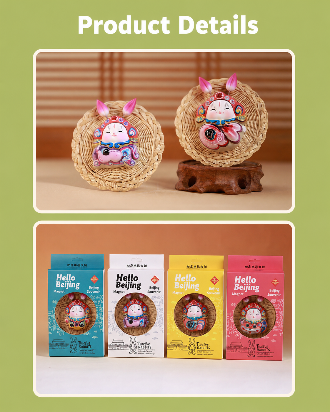 Royal Clay Guardian Rabbit Lord Zodiac Magnets