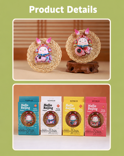 Royal Clay Guardian Rabbit Lord Zodiac Magnets