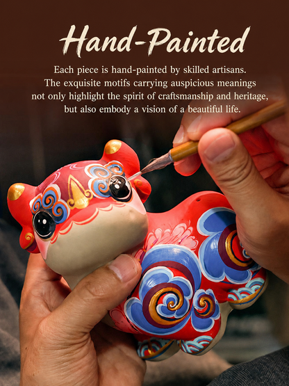 Auspicious Painted Zodiac Sculptures