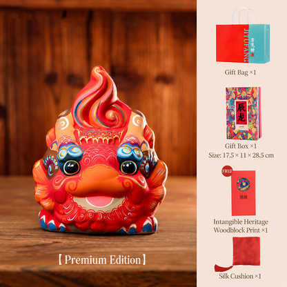 Auspicious Painted Zodiac Sculptures - Dragon