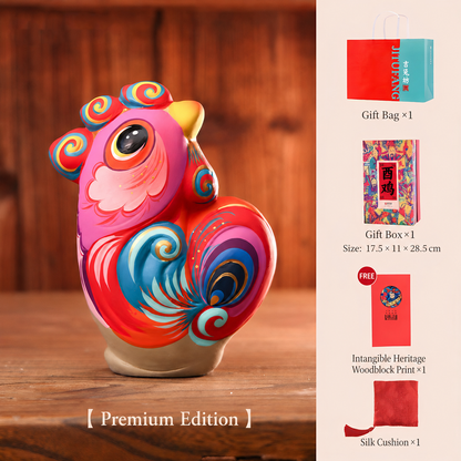 Auspicious Painted Zodiac Sculptures - Rooster