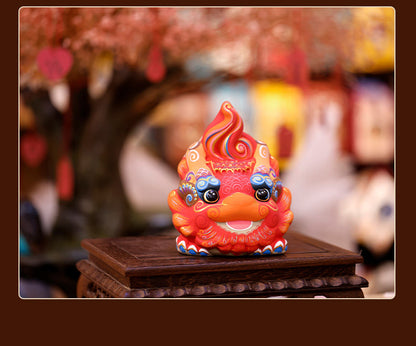 Auspicious Painted Zodiac Sculptures