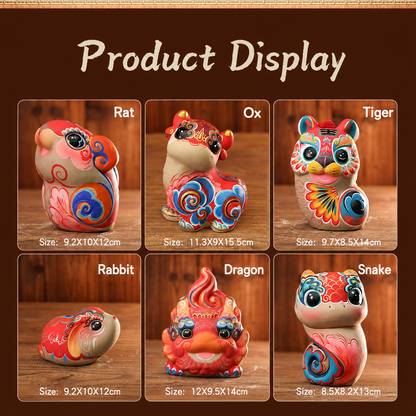 Auspicious Painted Zodiac Sculptures