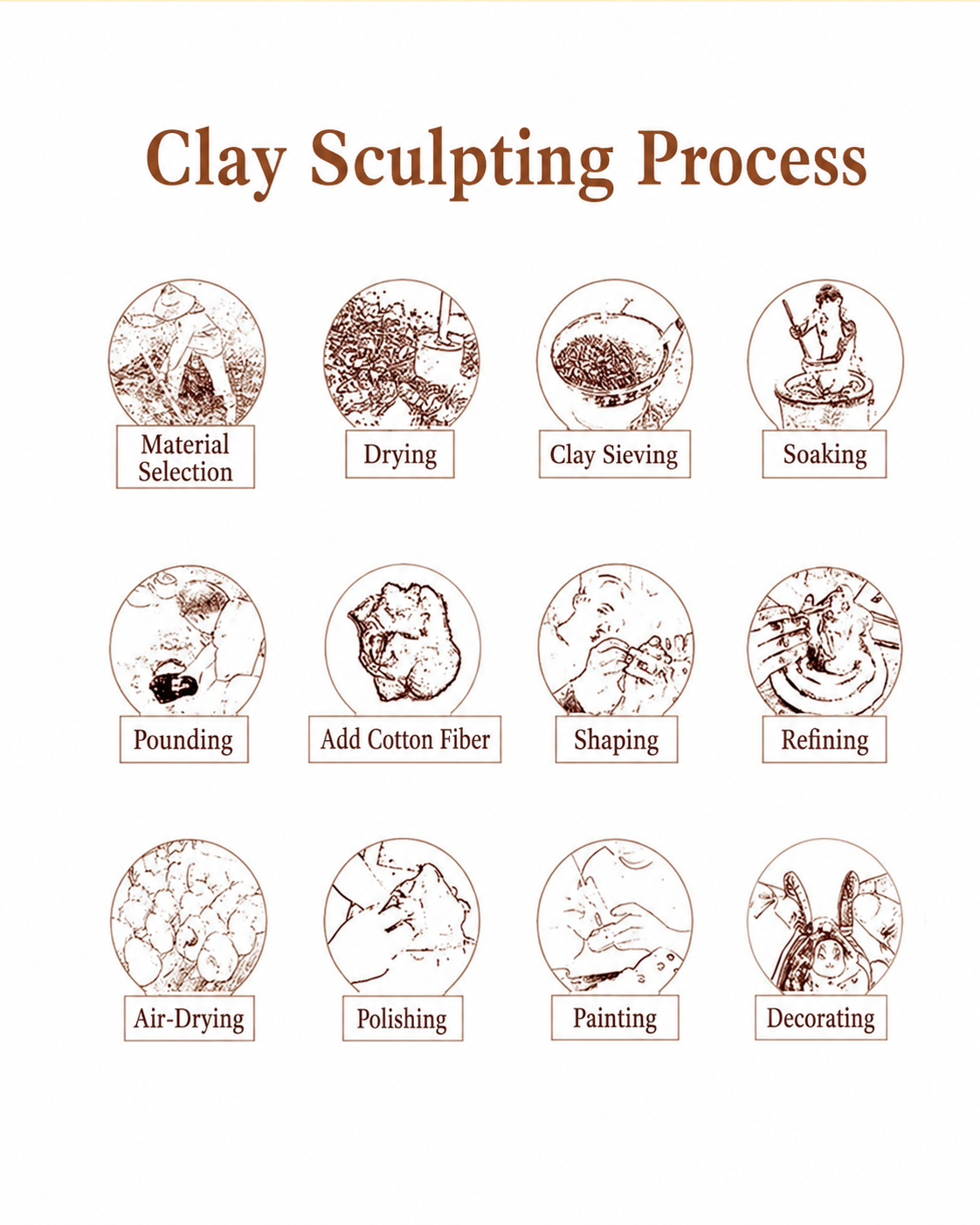Exquisite Zodiac Clay Figurines