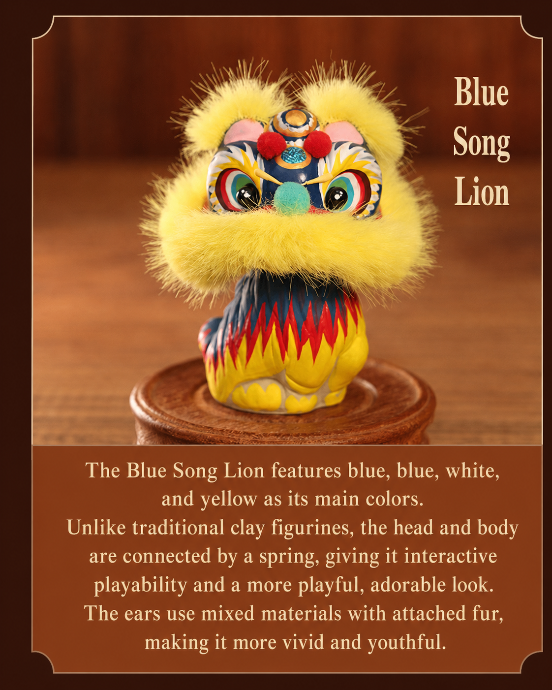 Hand-Painted Lion Dance Bobble Figurine detail image 6