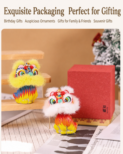 Hand-Painted Lion Dance Bobble Figurine detail image 9