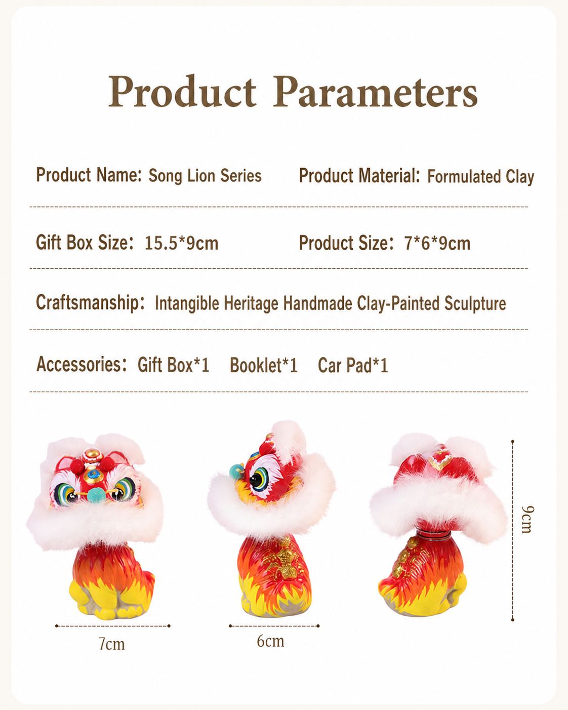 Hand-Painted Lion Dance Bobble Figurine detail image 10