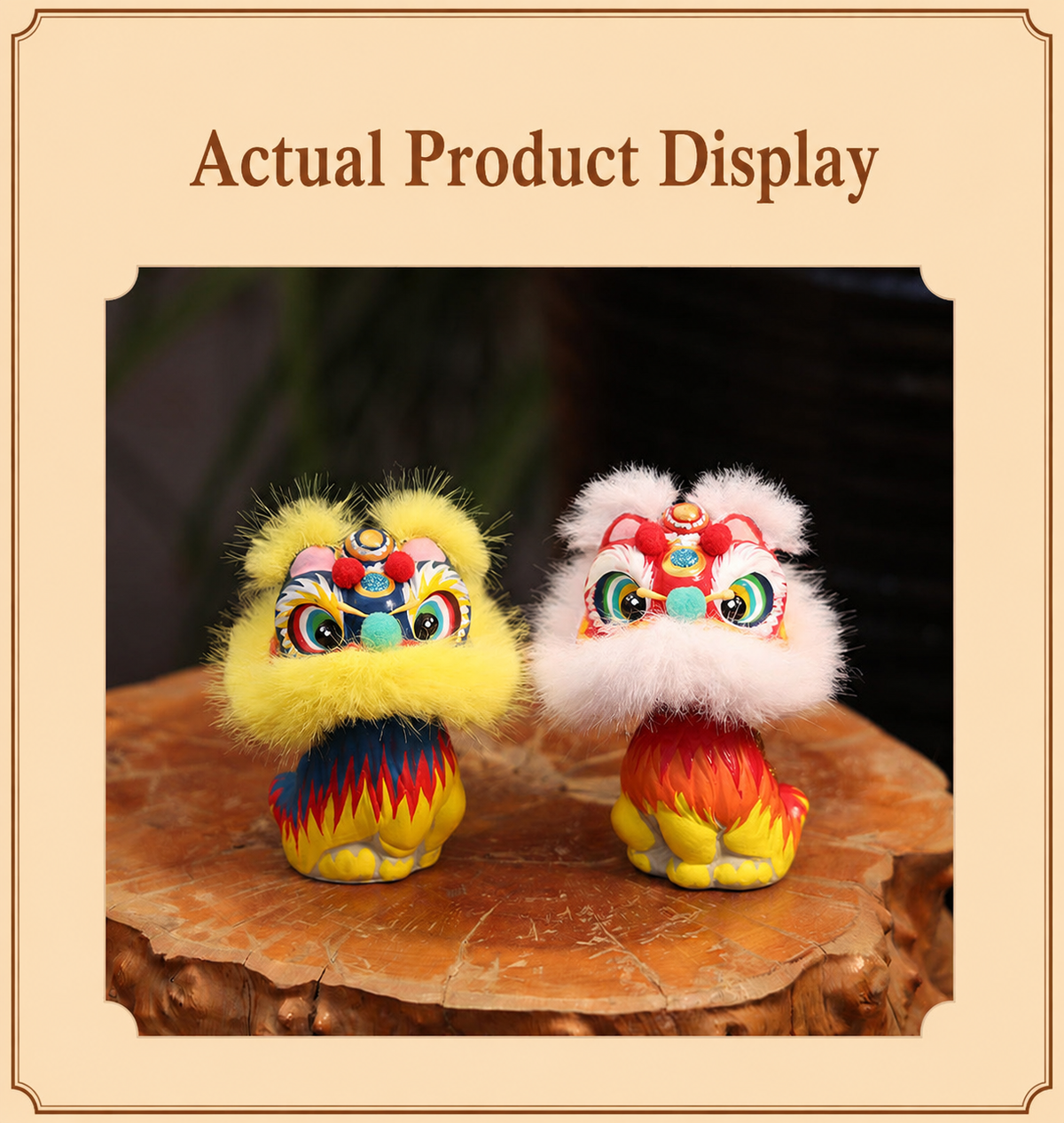 Hand-Painted Lion Dance Bobble Figurine detail image 12