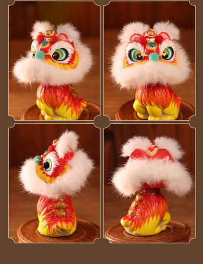 Hand-Painted Lion Dance Bobble Figurine detail image 13