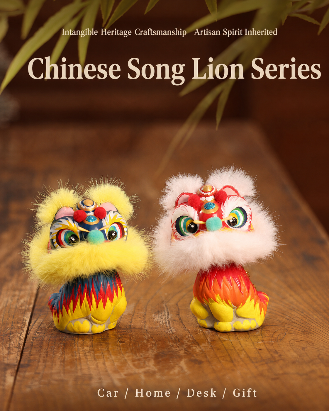 Hand-Painted Lion Dance Bobble Figurine main image 1