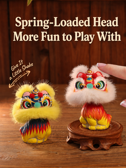 Hand-Painted Lion Dance Bobble Figurine main image 3