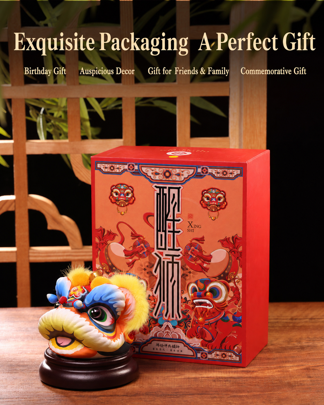 Hand-Painted Loong Lion Clay Figurines detail image 4
