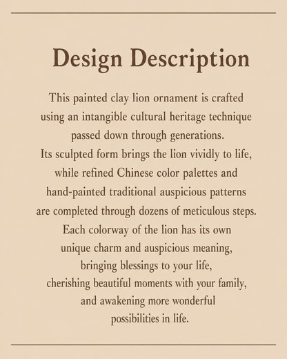 Hand-Painted Loong Lion Clay Figurines detail image 8