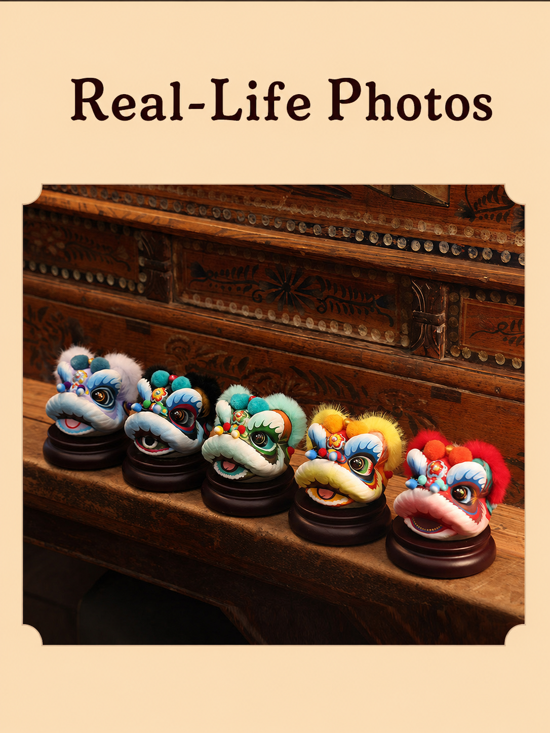 Hand-Painted Loong Lion Clay Figurines detail image 13