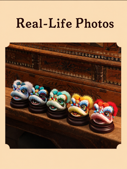 Hand-Painted Loong Lion Clay Figurines detail image 13