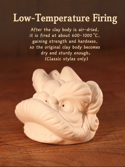 Hand-Painted Loong Lion Clay Figurines detail image 14