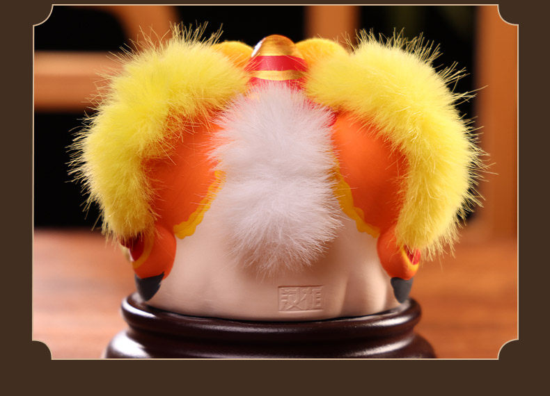 Hand-Painted Loong Lion Clay Figurines detail image 17