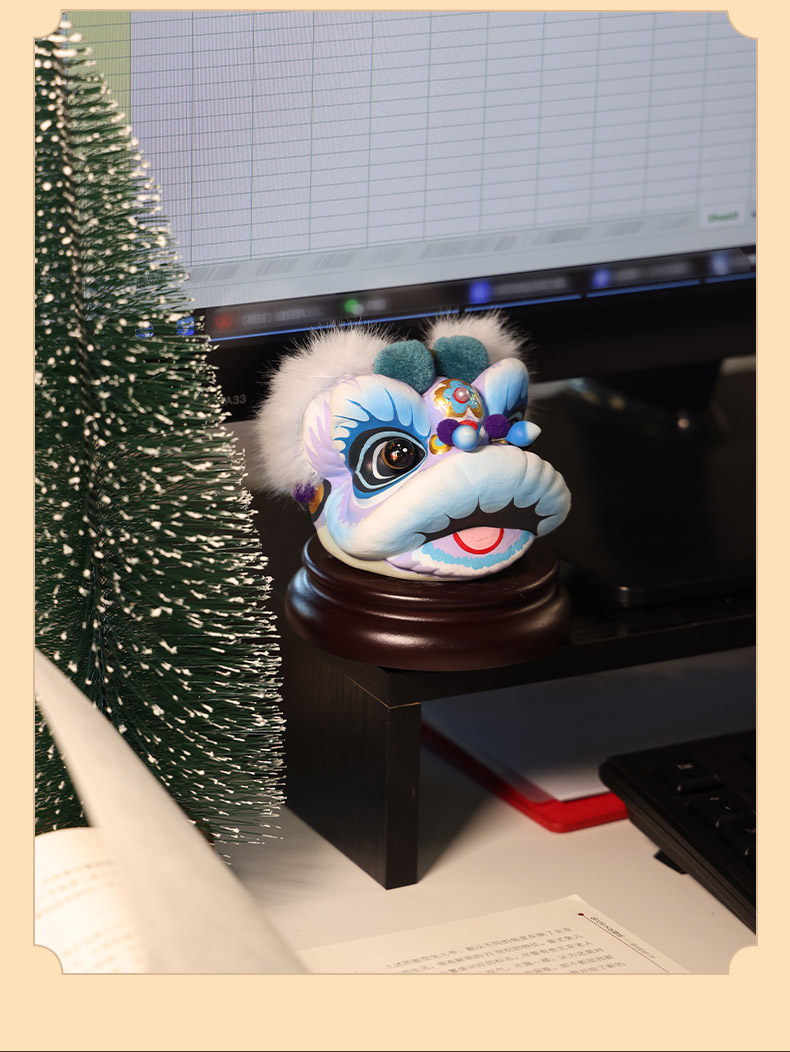 Hand-Painted Loong Lion Clay Figurines detail image 19