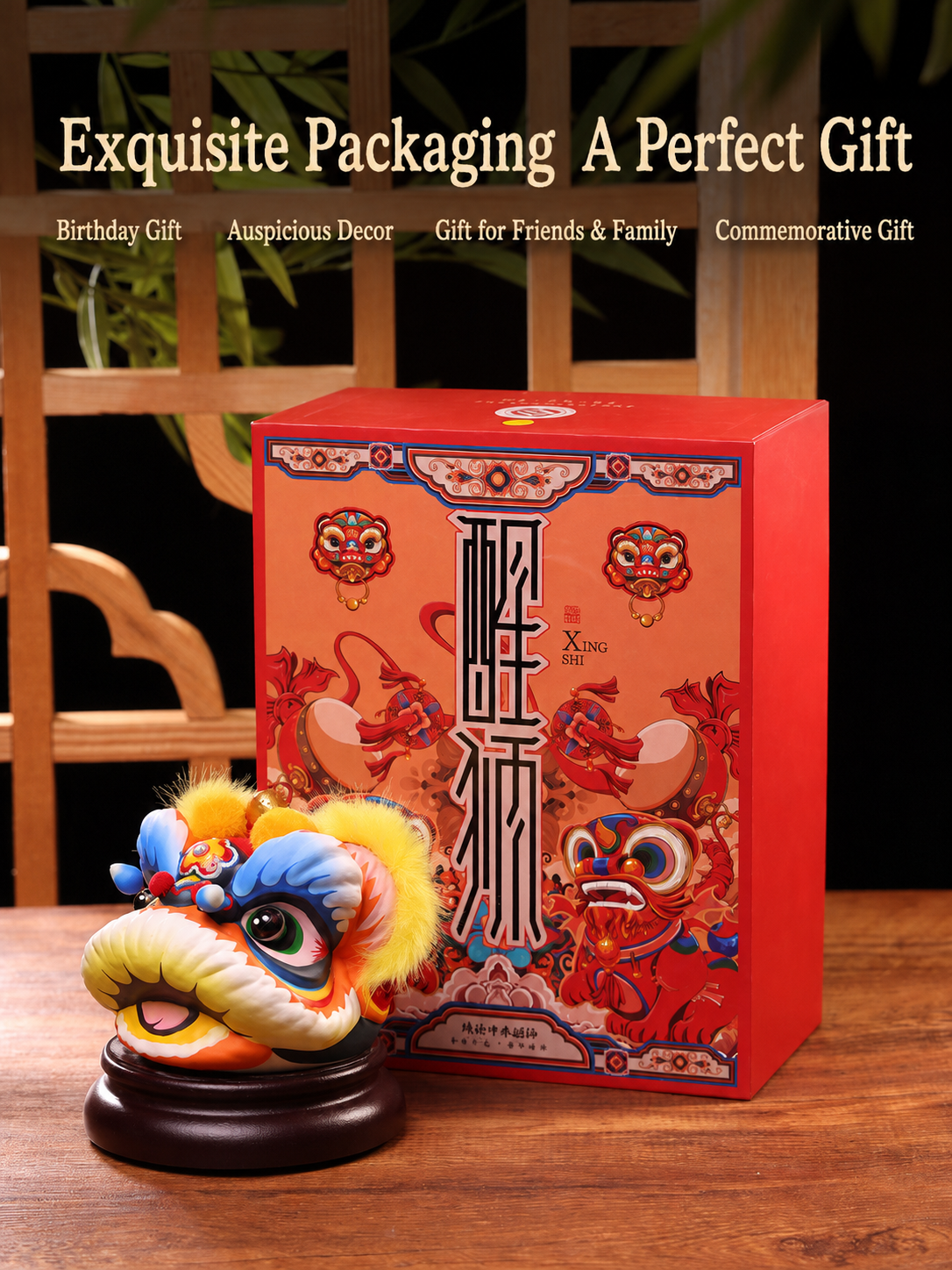 Hand-Painted Loong Lion Clay Figurines main image 2