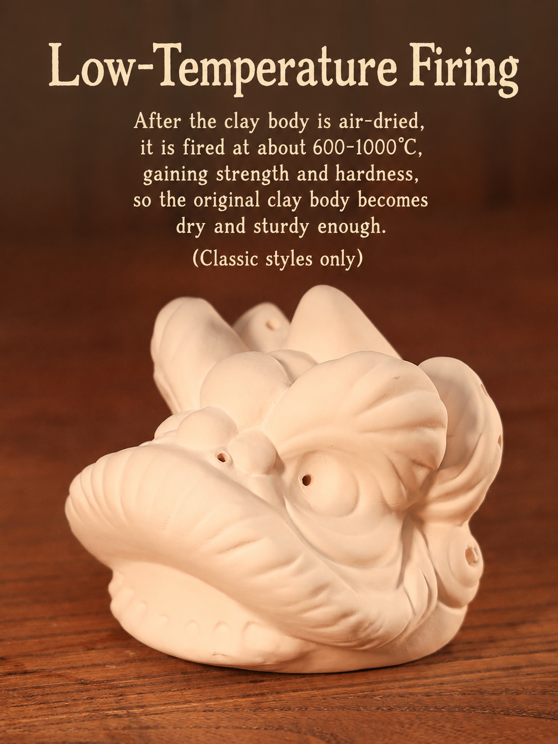 Hand-Painted Loong Lion Clay Figurines main image 4