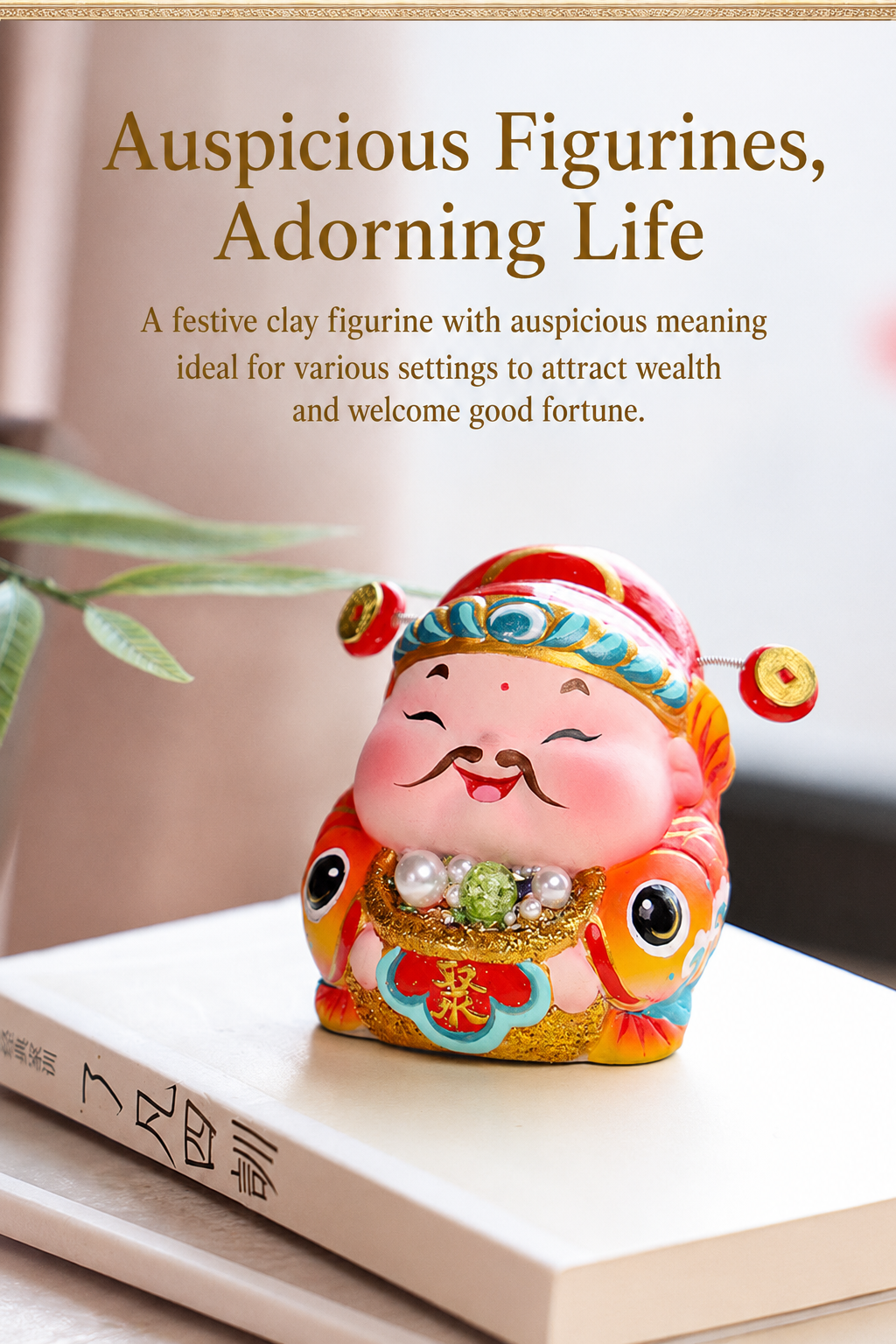 Threefold Prosperity God of Wealth Figurine detail image 9