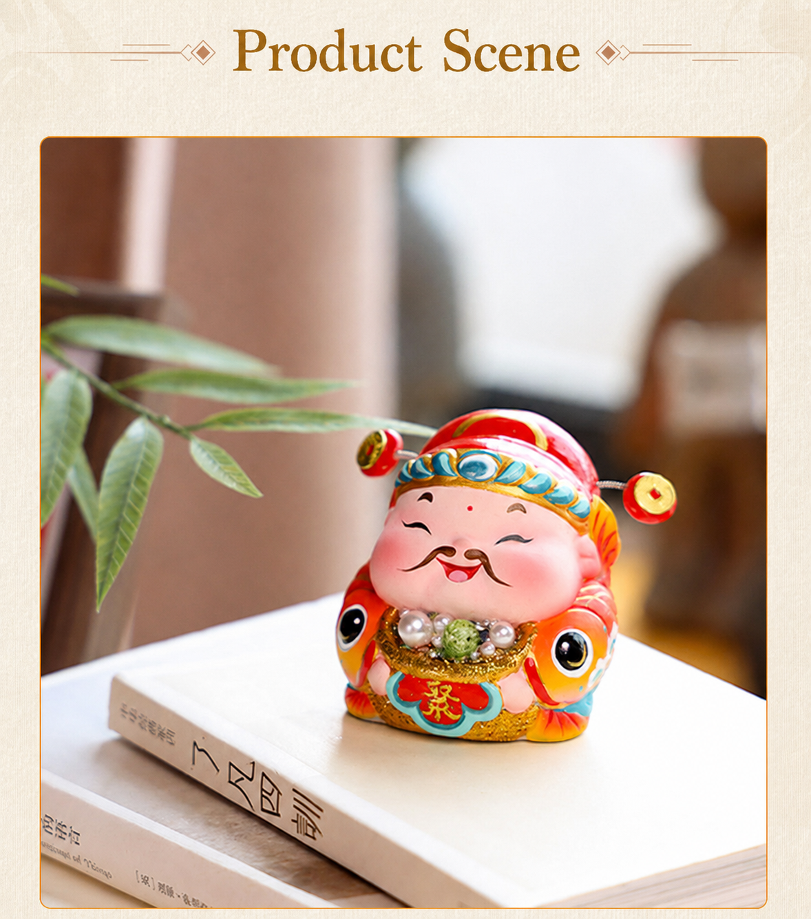 Threefold Prosperity God of Wealth Figurine detail image 11