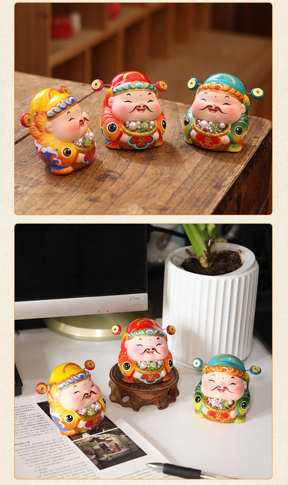 Threefold Prosperity God of Wealth Figurine detail image 12
