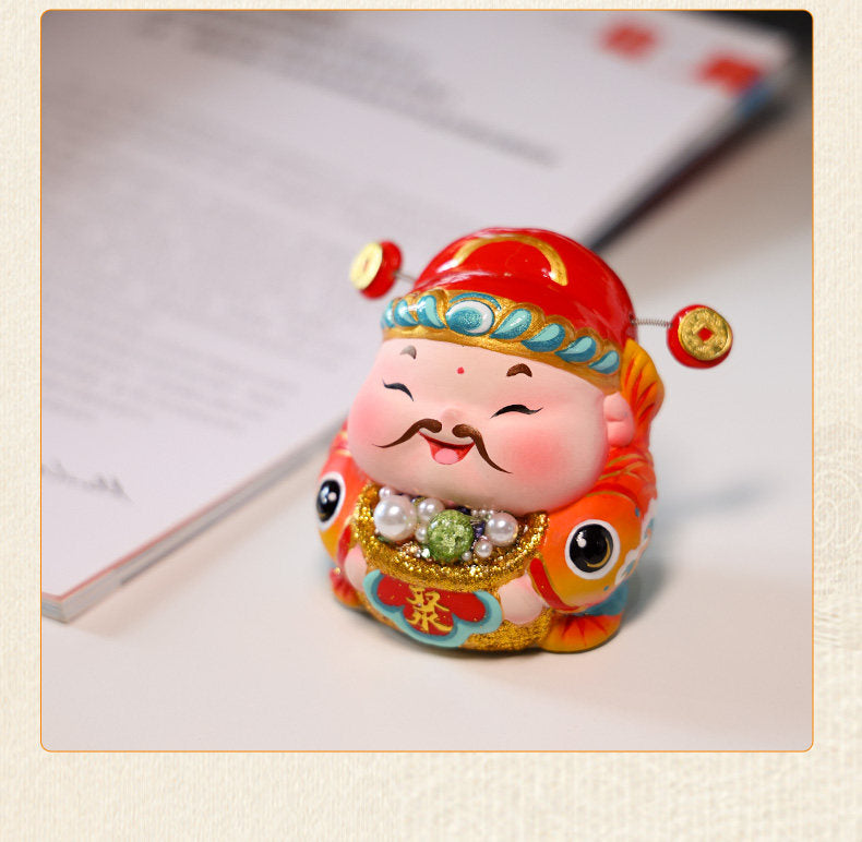 Threefold Prosperity God of Wealth Figurine detail image 13